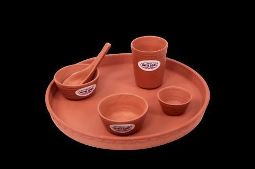 Terracotta Clay Dinner Set For Home And Restaurant Use