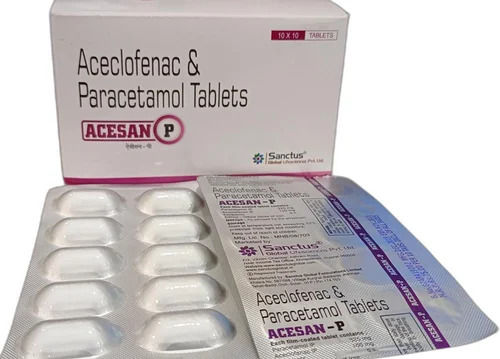 Aceclofenac And Paracetamol Tablets, 10x10 Tablets