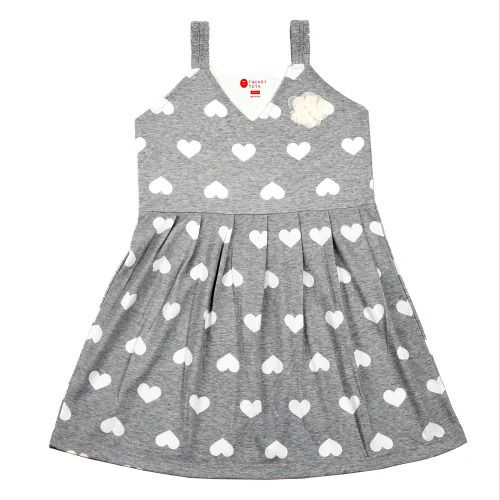 Beautiful Heart Printed Frock For Girl