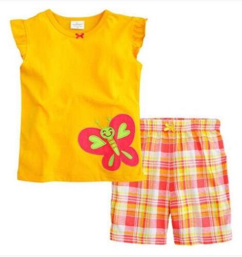 Butterfly Print Top And Short Sets Kids Wear 