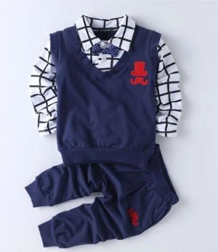 Multi Color Full Sleeves Kids Casual Wear Polo T-Shirt With Bow And Pant Set