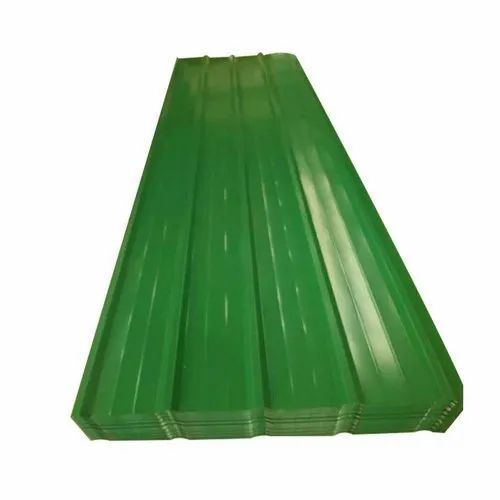 Green Color Coated Galvanized Metal Roofing Sheet, Thickness 0.5