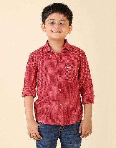 Kids Stripes Cotton Full Sleeve Shirt For Casual Wear Occasion