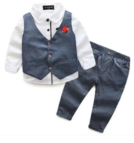 Kids Stylish Shirt With Waist Coat And Pant Set