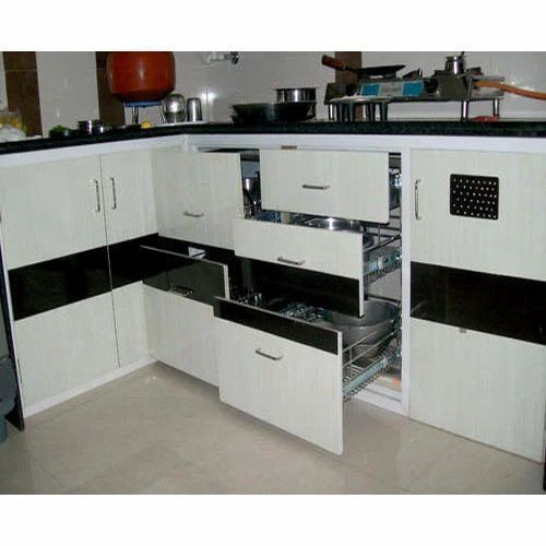 Kitchen White Upvc Cabinet For Home And Hotel Use