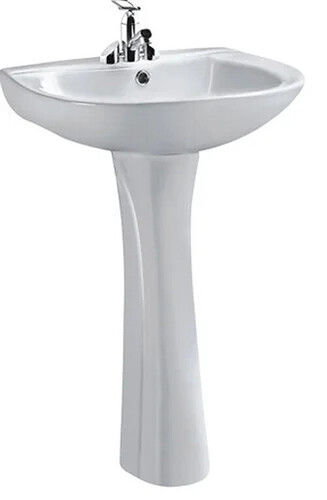 Easy To Clean Ceramic Pedestal Wash Basin