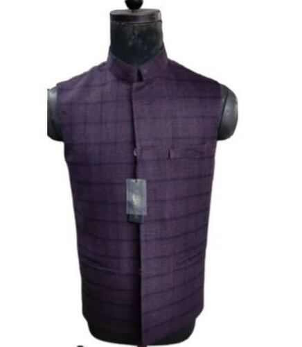 Sleeveless Checked Pattern Regular Fit Mens Waistcoat