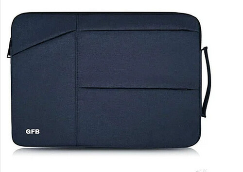 Washable Zip Closure Cotton Laptop Sleeve - 15.6 Inch Blue/Black/Pink/Grey | Water Resistant Tear Proof Easy to Carry Moisture Proof Unisex Design