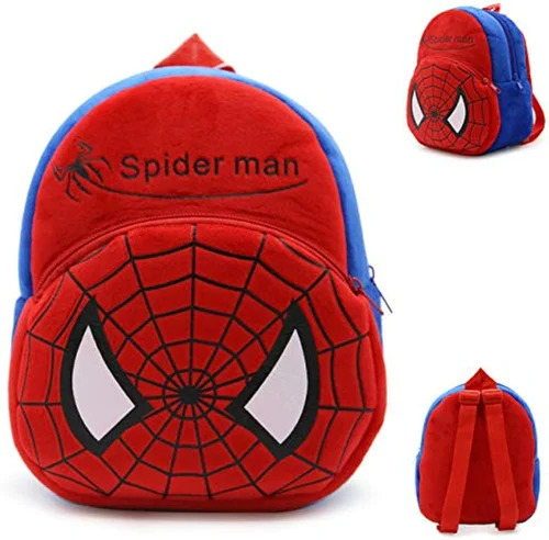 Zip Closure Spiderman Play School Bag Body Material: Plastic