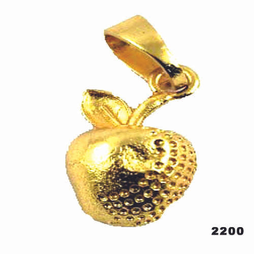 Brass Micro Gold Plated Apple Pendant