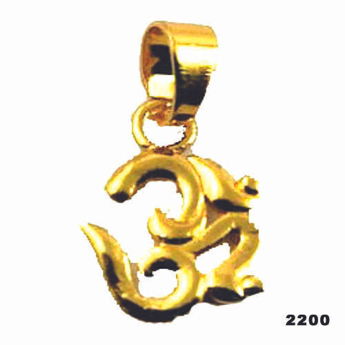 Brass Micro Gold Plated Om Pendant For Daily Use