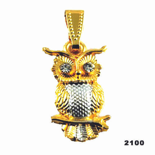 Brass Micro Gold Plated Owl Pendant