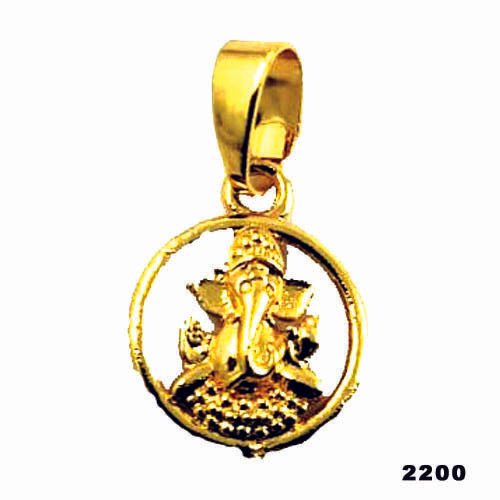 Brass Micro Gold Plated Round Shape Vinayagar Pendant