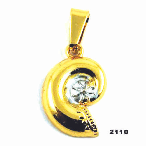 Brass Micro Gold Plated Shell Pendant