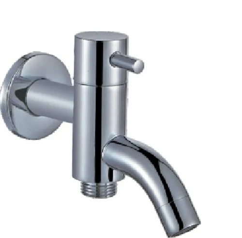 Brass Short Body Bib Tap - Chrome Finish Ruggedly Designed Modern Wall Mounted Rust-Proof with Perfect Glossy Finish