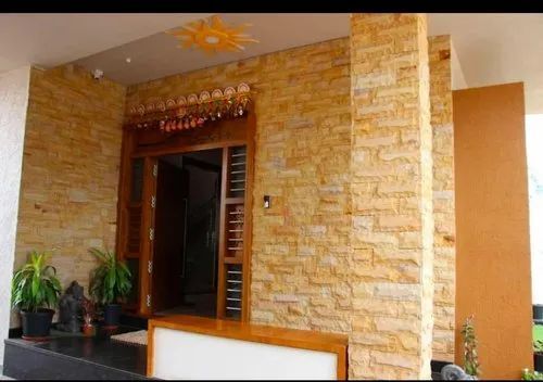 Brick Pattern Stone Wall Cladding For Wall, Size 12x4 inches