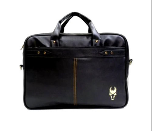 Vegan Leather Laptop Bag - 16.5x5x12 Inches, Black Color, Unisex Design, Capacity 12-15 Kg