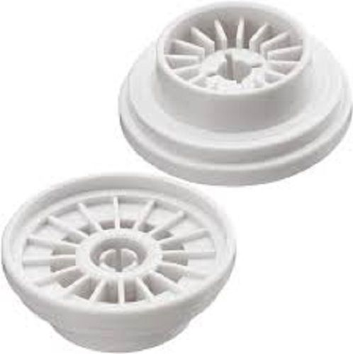 Spool Caps - Plastic Material, Small (25 mm), Medium (35 mm), Large (45 mm) , Round White Design for Embroidery Machines in Textile Industry