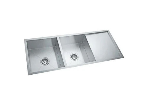 Stainless Steel Double Bowl Sink With Drainboard