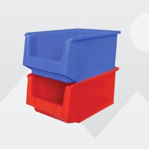 Blue And Red Color Plastic Storage Bin