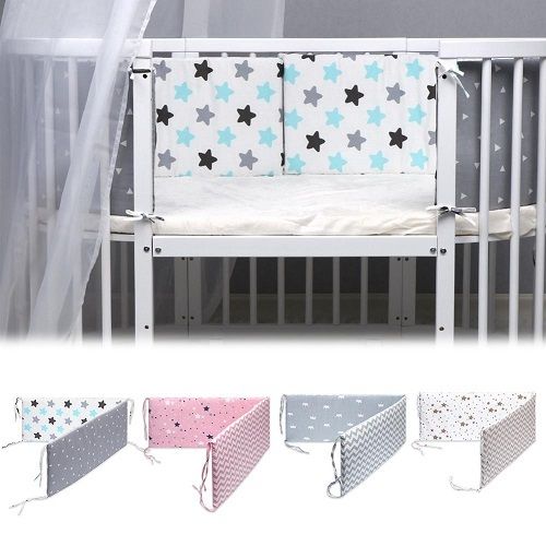 Cot Protector Bumper - 100% Cotton, All-Season | Soft, Warm, Comfortable, Breathable, Printed Design, Washable