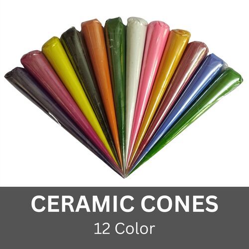 Multi Color Multicolored Ceramic Cones For Arts Crafts And Decorative Purposes, Pack Of 12 Pieces