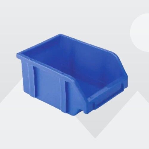 Plain Blue Color Plastic Stackable Storage Bin