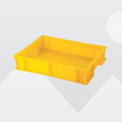 Rectangular Yellow Plastic Storage Crates