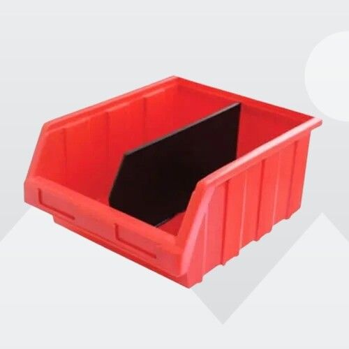 Red Stackable Plastic Bin With Partition Application: Housekeeping