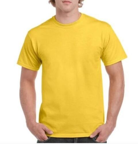 Round Neck Plain Pattern Mens Half Sleeves T-shirt