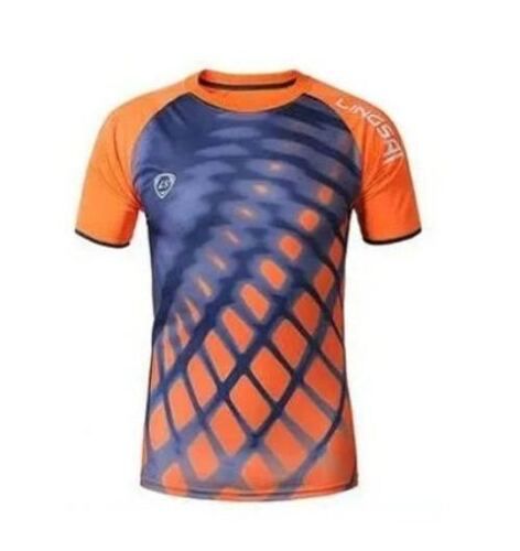 Round Neck Printed Pattern Short Sleeves Mens Sports Jersey