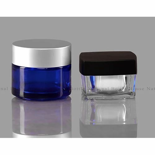 50 Gram Transparent Round Glass Cosmetic Cream Jar For Cosmetic Industries