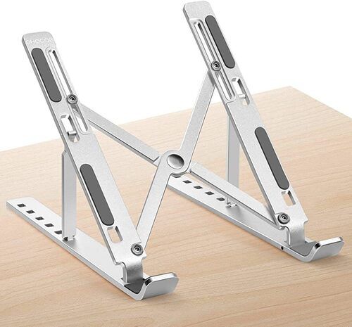 Aluminum Silver Laptop Stand With 5.5-15.5cm Adjustable Height