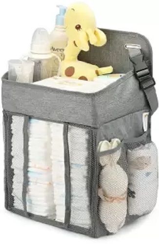 Cotton And Polyester Grey Diaper Stacker
