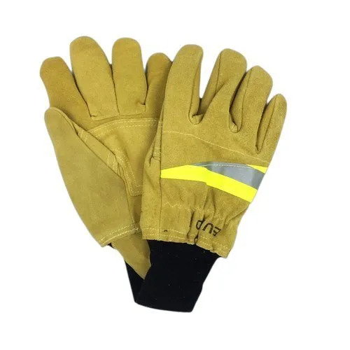 Fire Fighting Hand Gloves - Color: Yellow
