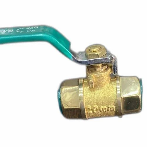 Golden And Green 3 Inch Length 20 Mm Brass Ball Valve