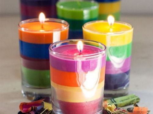 Multicolor Handmade Scented Candle Set Of 3 Piece