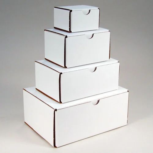 आयताकार सफेद नालीदार कार्डबोर्ड खाद्य पैकेजिंग बॉक्स