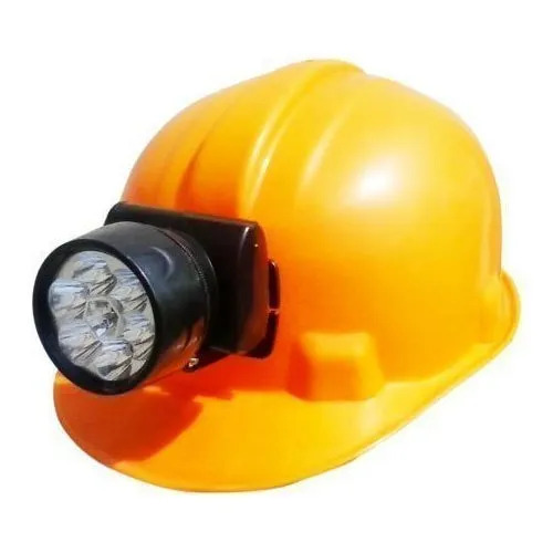 Safety Helmet With Led Head Lamp - Color: Yellow