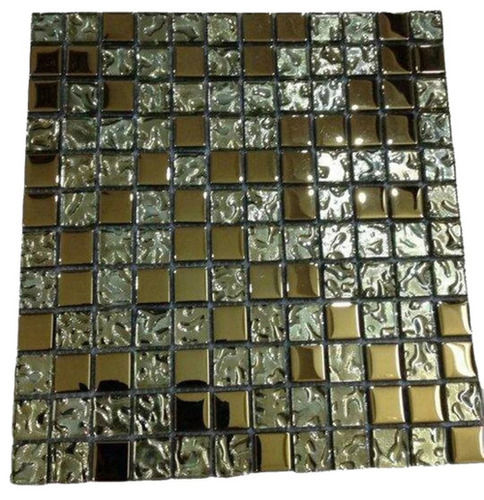 Any Color 12 Mm Ceramic Golden Glass Highlighter Wall Tiles