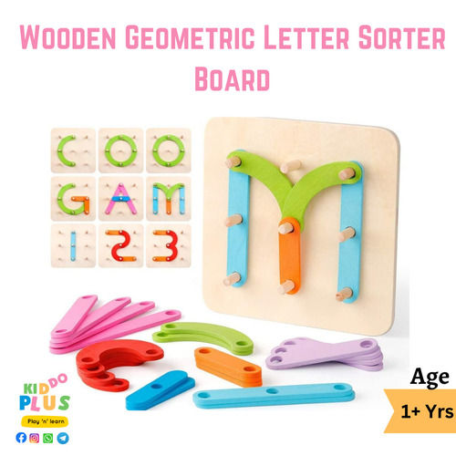 Geometric Letter Sorter Board Wooden Toy