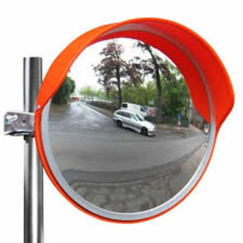 Round Traffic Convex Mirror - Color: Yellow And Black