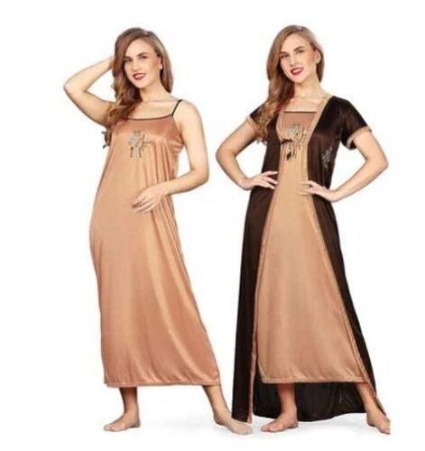 Short Sleeves Full Length Ladies Night Gown