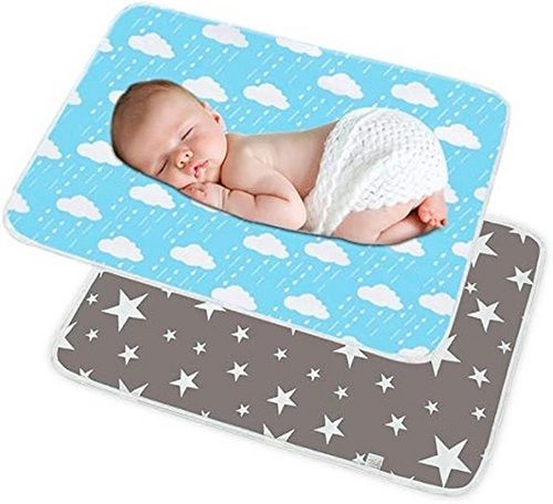 Soft Printed Diaper Changing Mat - Foam Filling, Square and Rectangular Shapes, Waterproof Plastic Backing | Multi-Color, Normal Wash, Soft and Breathable Design for Baby Protection