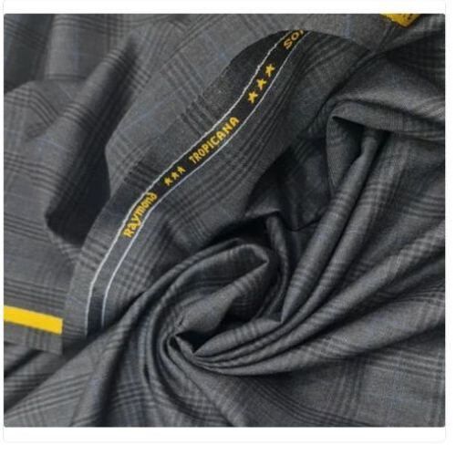 Dark Grey Tropicana Unstitched Suiting Fabric