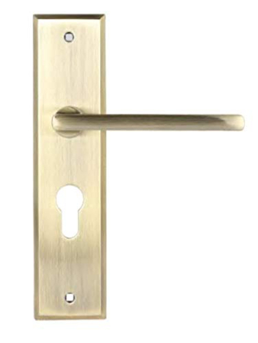 Ymc502 Mortise Lock Comboset With Small Backplate Handle, Cylinder With Bothside Keys, Antique Brass Application: Door