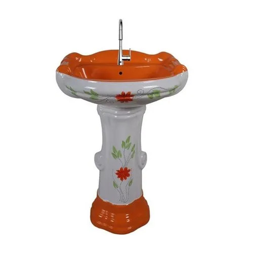 3 Feet Ceramic Pedestal Wash Basin - Feature: Corrosion Resistance