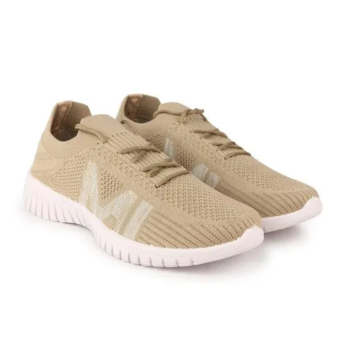 Beautiful Sport Shoes For Women - Mesh Upper Material | Cream Color, Designed for Racing, Lightweight and Breathable for Optimal Performance