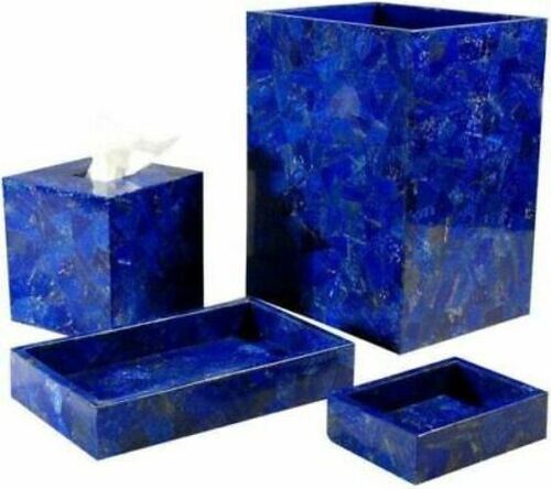 Blue Lapis Lazuli Gemstone Bathroom Accessories Set Size: All Size