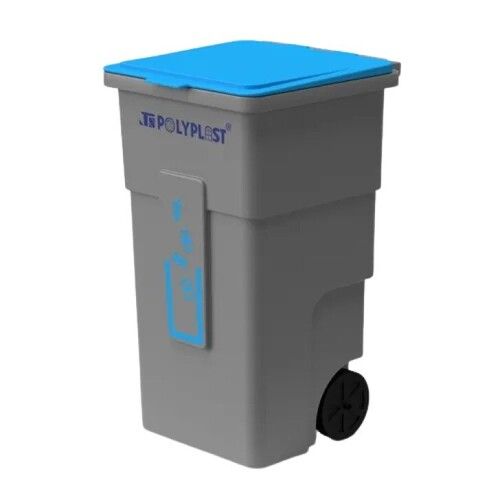 Plastic Grey Color Wheel Dustbin